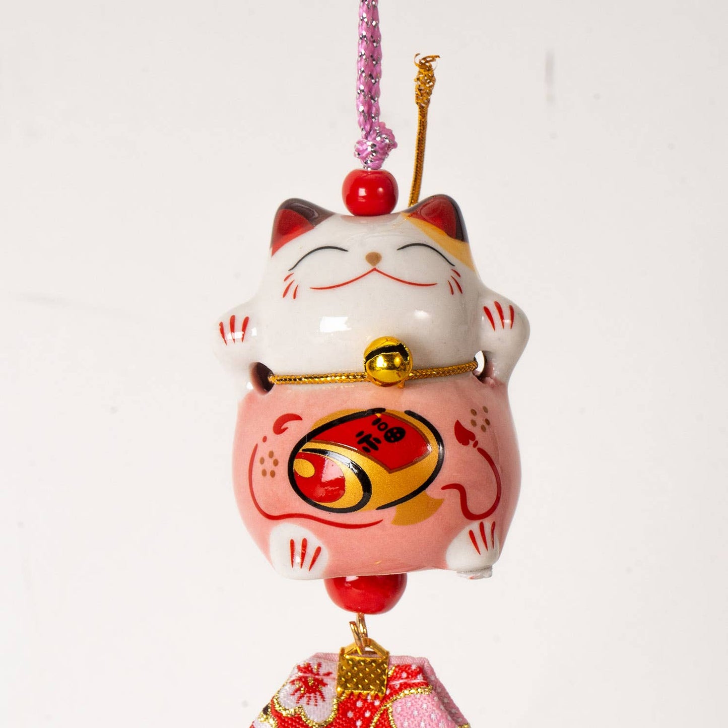 13 Inch Length Maneki Neo Lucky Cat Hanging Charm (12/120)