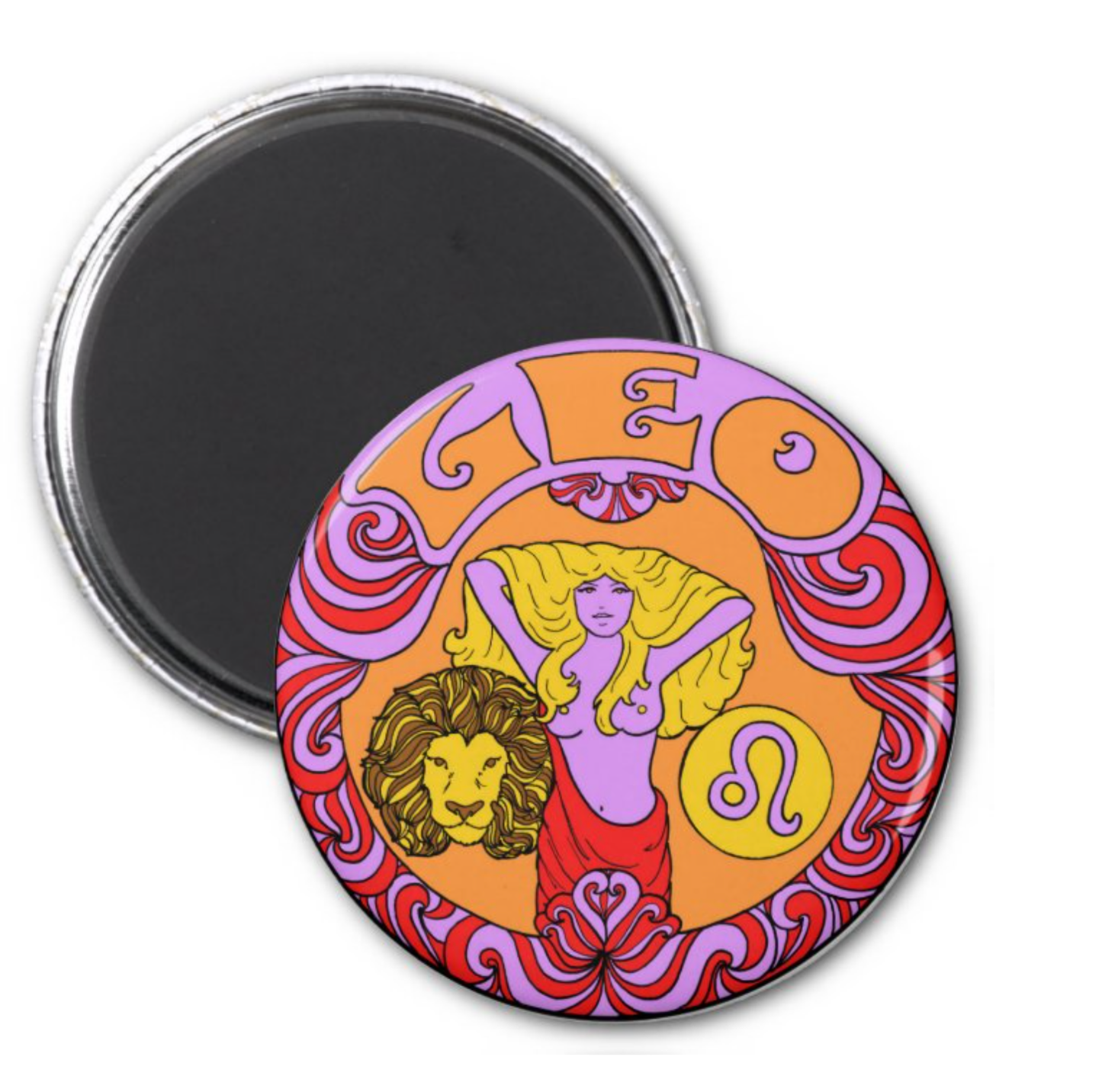 Leo Zodiac Metal Magnet
