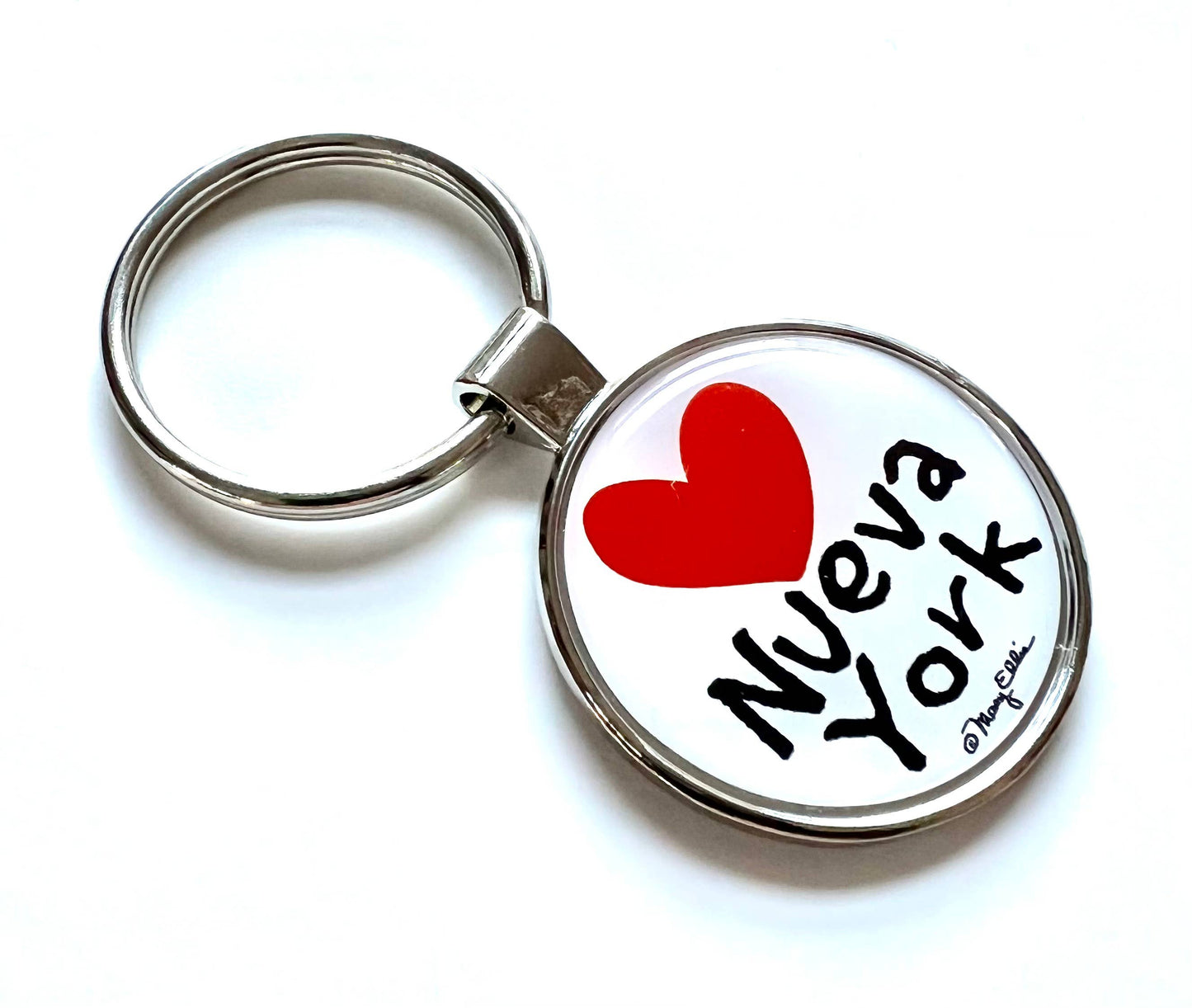 Mary Ellis - New York Keychain Nueva York White