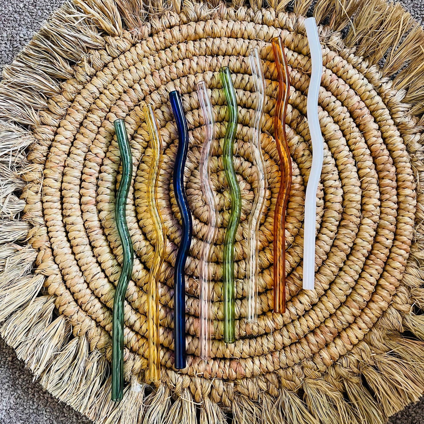 KuriArt Designs - Wavy Reusable Glass Straws