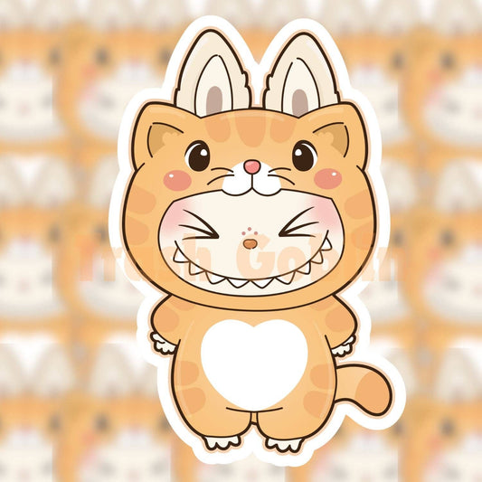 Trash Goblin - Orange Cat Labubu Vinyl Sticker