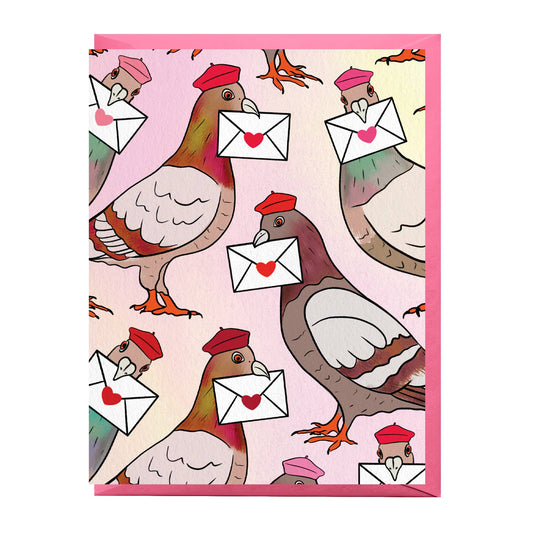 Pigeon Love Letters Card