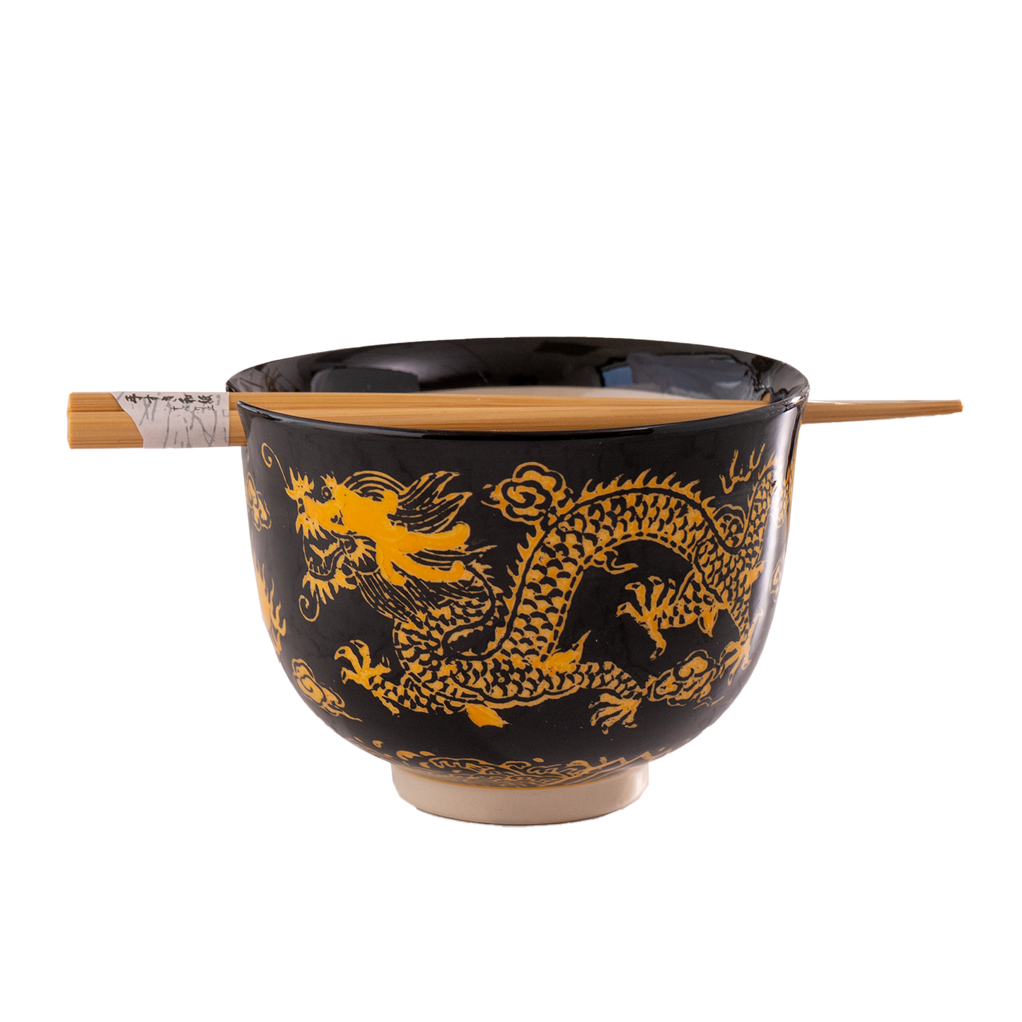 Urban Tokyo - Black Dragon Design 18oz 5.25"D Bowl With Chopsticks Set