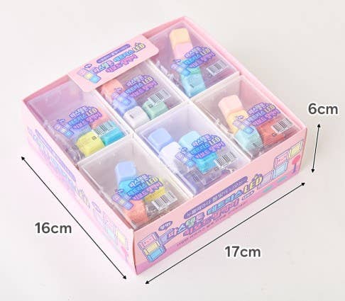 Pastel Tetris LED Clicker Keychain with light