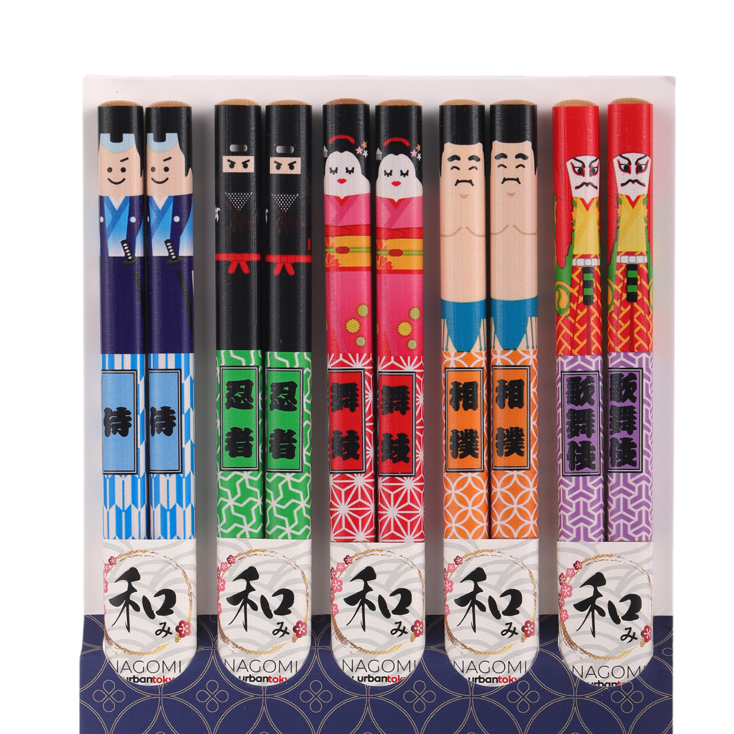 5 Piece Chopsticks Set Characters