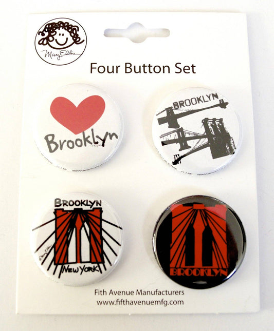 Mary Ellis - Brooklyn New York Button Set of 4