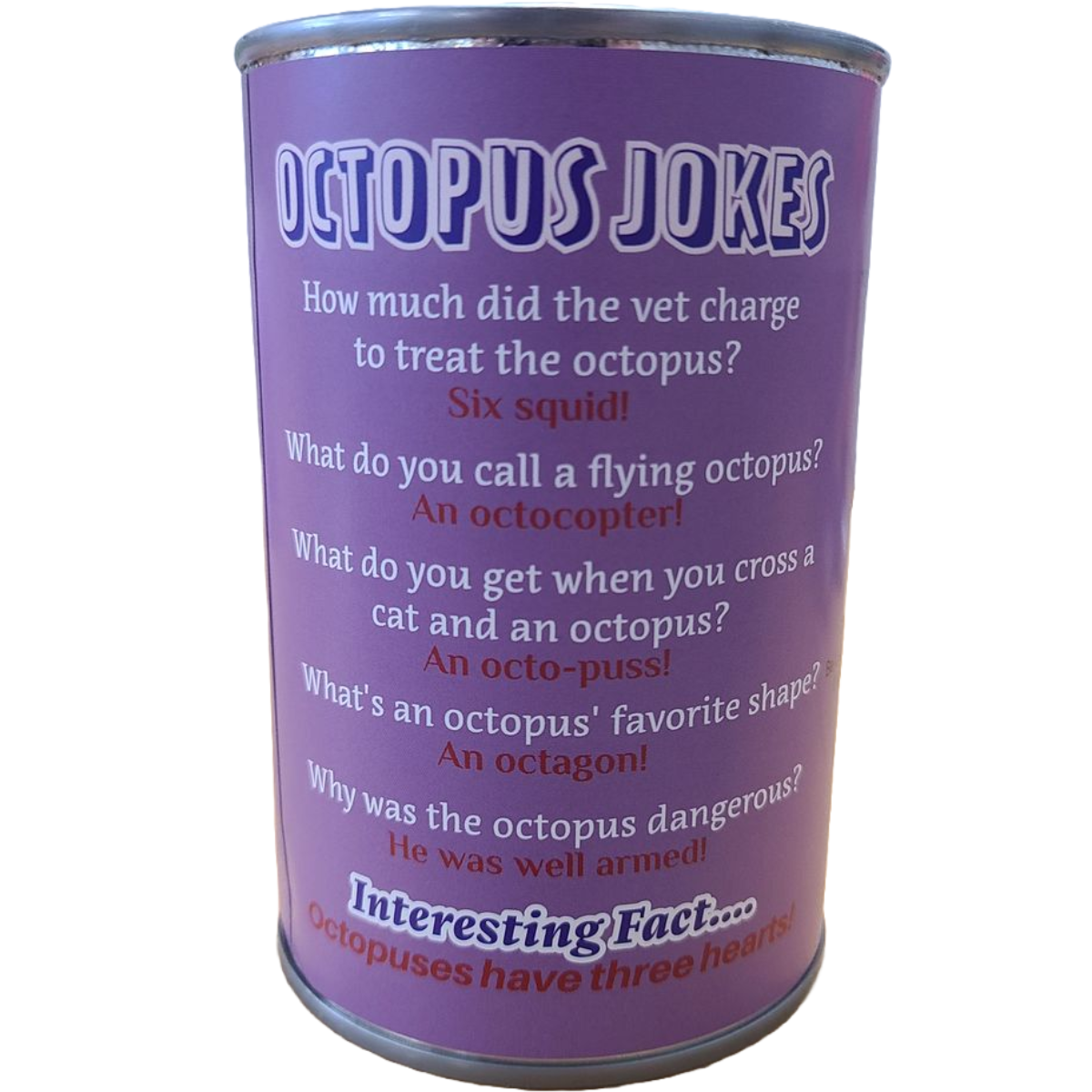 Inky the Canned Octopus - Eco-Friendly Plush w/Jokes