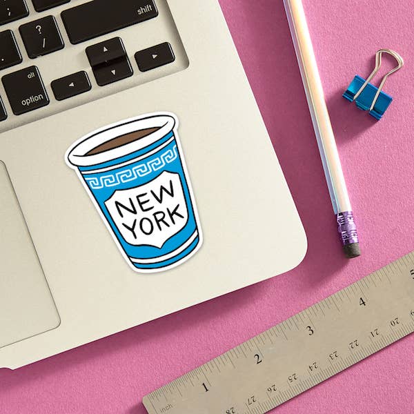 New York City Coffee Cup Die Cut Sticker