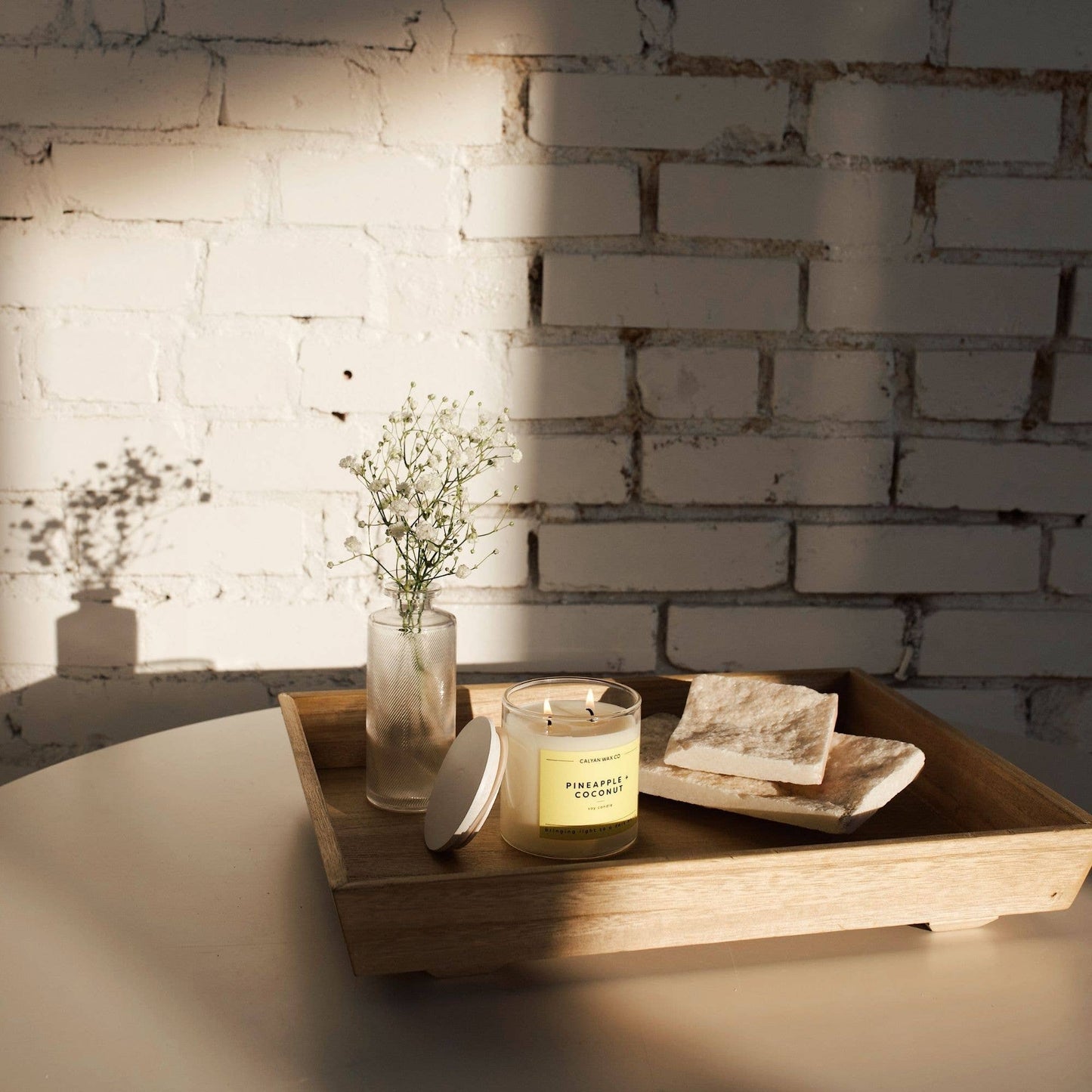 Calyan Wax Co. - Pineapple + Coconut - Clear Glass Tumbler Soy Candle