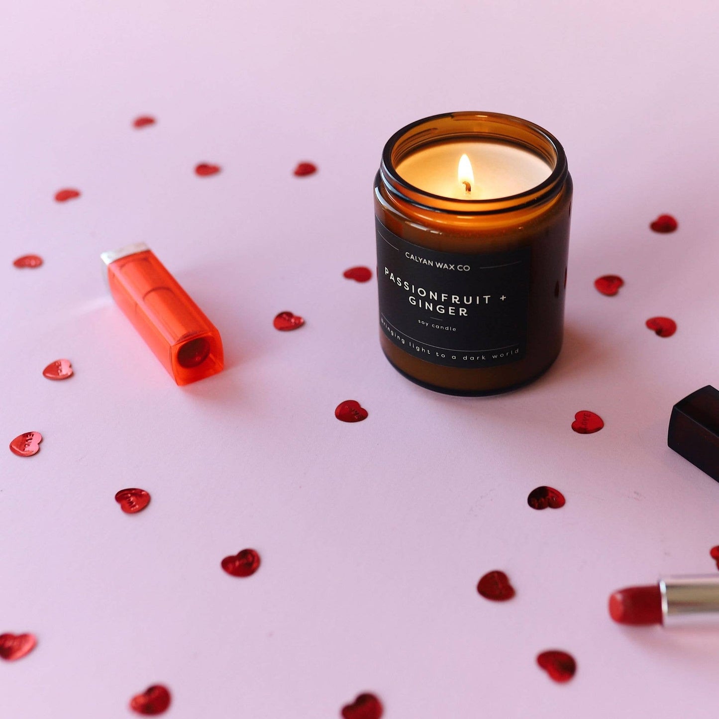 Passionfruit + Ginger - Amber Jar Soy Candle