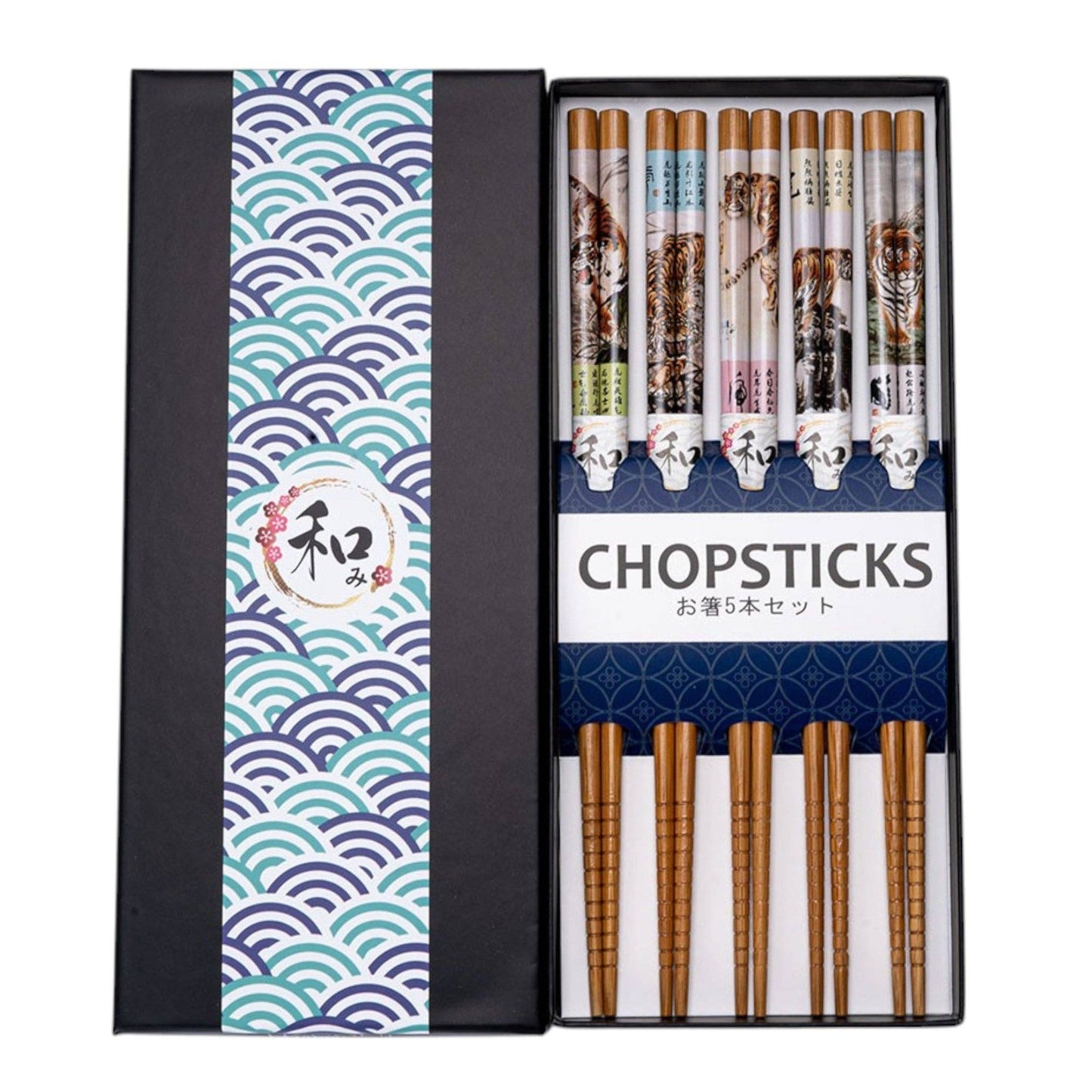 Urban Tokyo - 5 Piece Chopsticks Set Tiger with Gift Box (10/100)