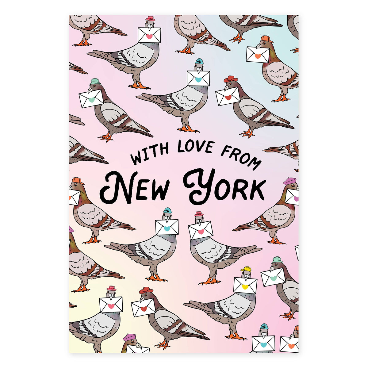 Love From New York Pigeons Postcard