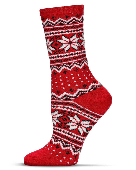 Women's Fair Isle Frost Wintry Cashmere Blend Crew Sock