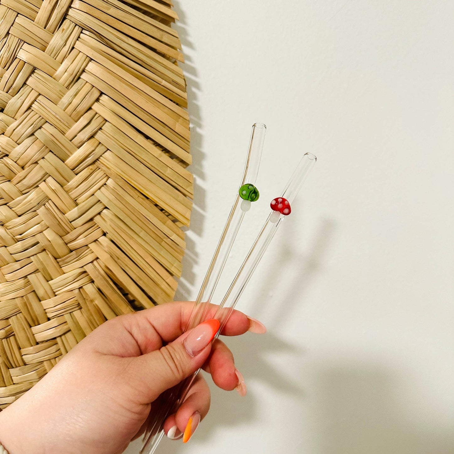 KuriArt Designs - Mushroom Glass Straws | Reusable Glass Straws