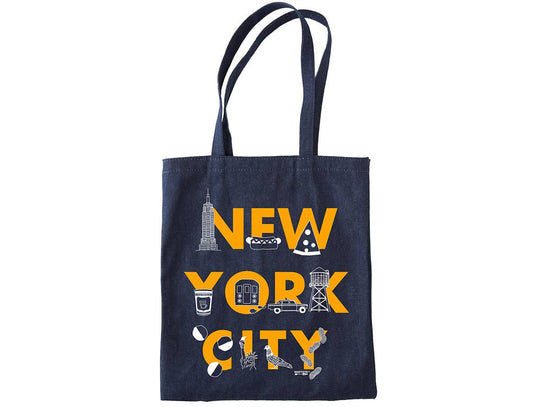 New York City Font Denim Tote