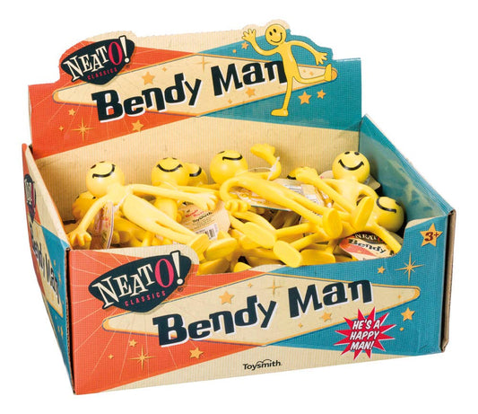 Neato! Smiley Bendy Man 5", Desktop Or Dashboard Toy-Retro