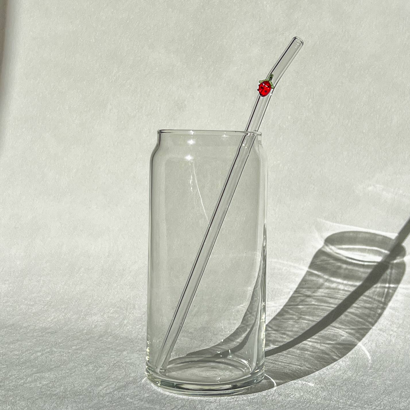 Glass straws with cute decal