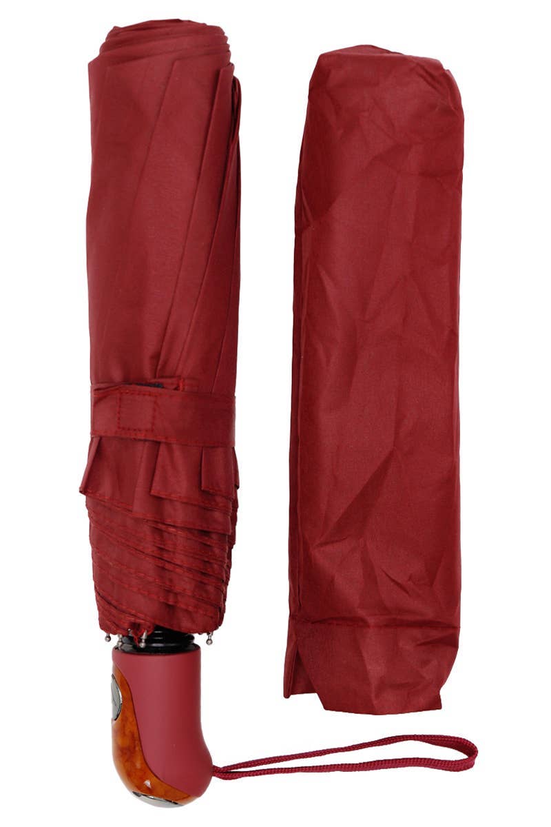 Monochrome Auto Open-fold Compact Umbrella