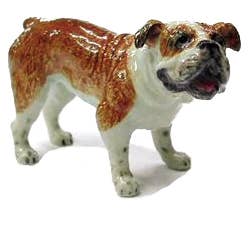 Bulldog Standing Northern Rose Porcelain Mini Figurine
