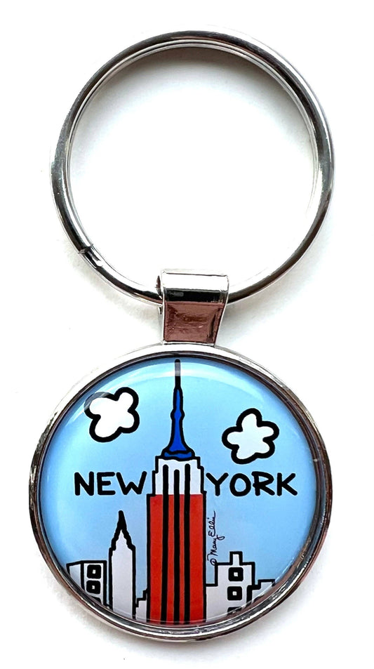 Mary Ellis - New York Keychain Patriotic Skyline