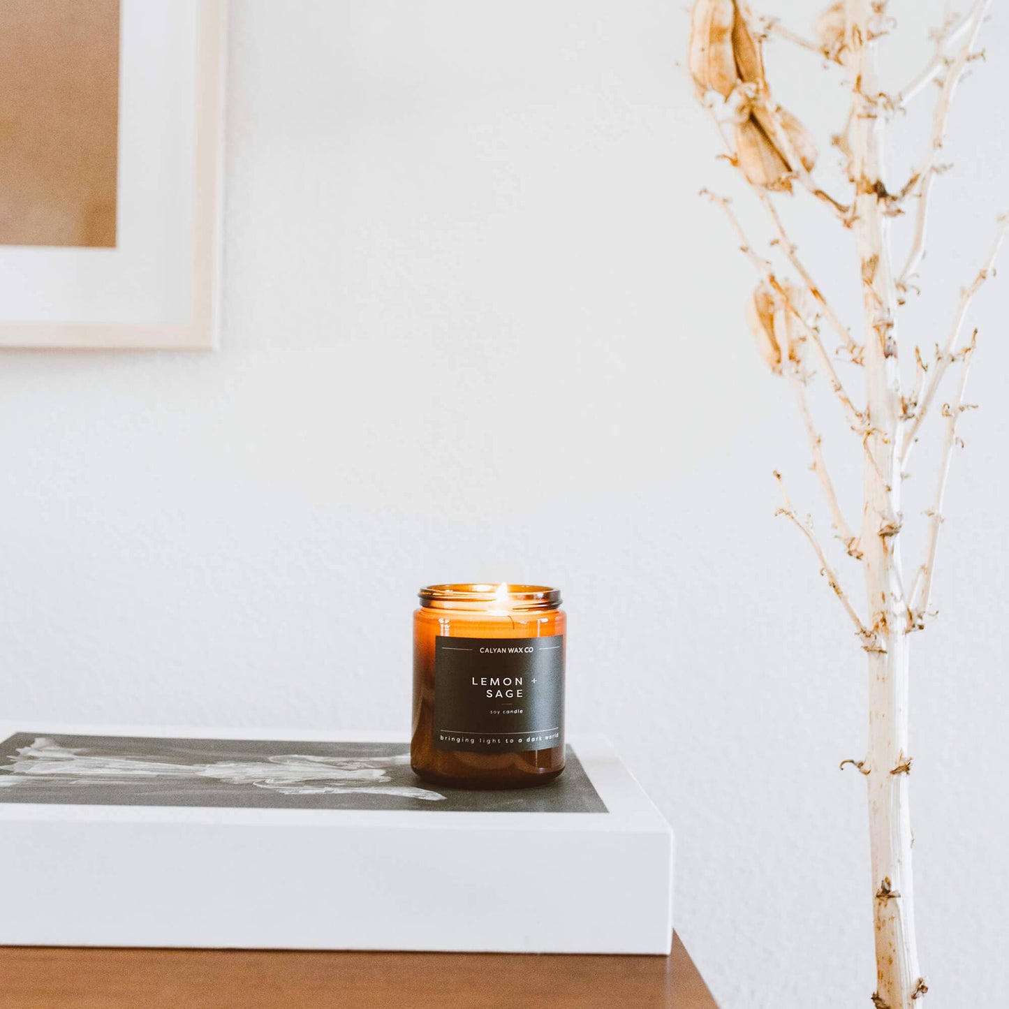 Lemon + Sage - Amber Jar Soy Candle