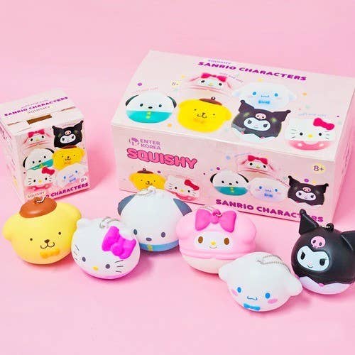 Sanrio Soft Squishy Random Key Ring, Bag Charm-Stress Relief