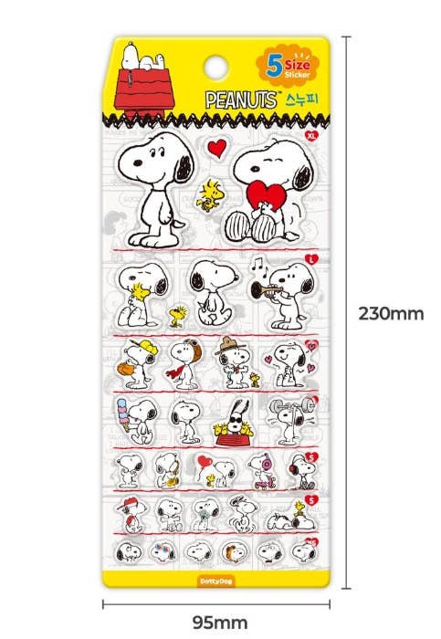 Peanuts Snoopy 5 Sizes Jelly Coating Stickers