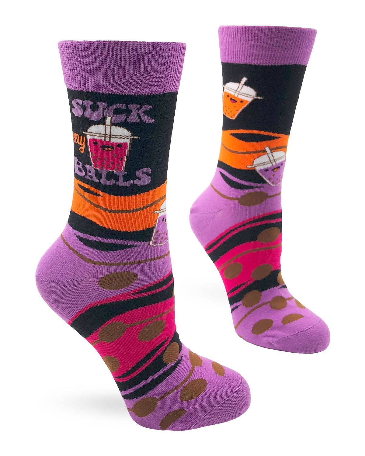 Suck My Balls Funny Bubble Tea Ladies' Crew Socks