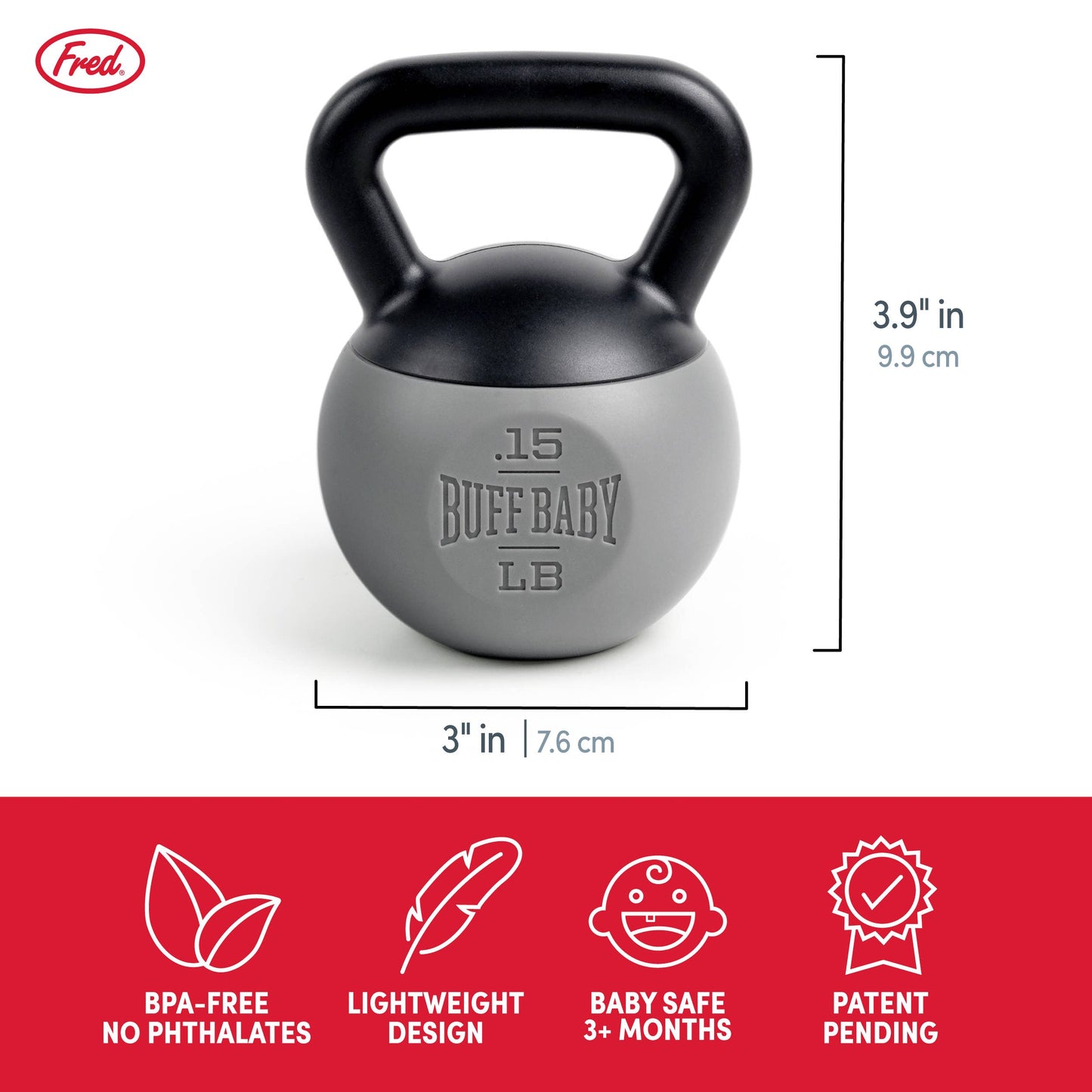 Fred & Friends - BUFF BABY - Kettlebell Rattle