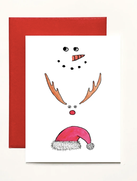 Snowman,Rudolph,Santa Greeting Card (single or boxed)