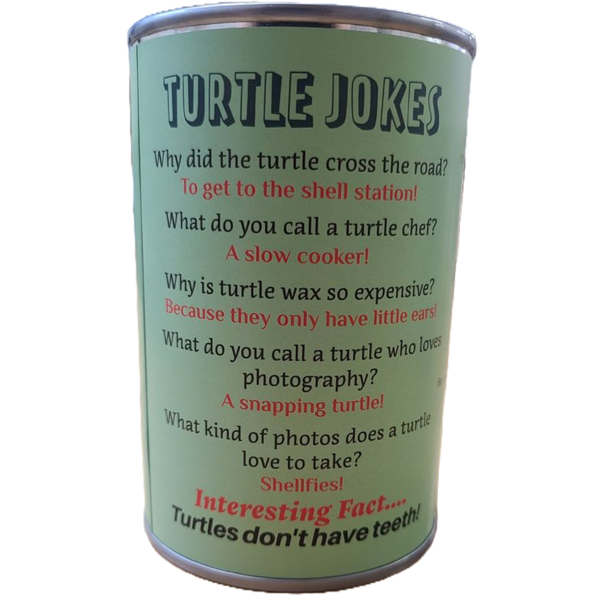 Canned Sea Turtle Stuffed Animal Plush w/Jokes | Unique Gift