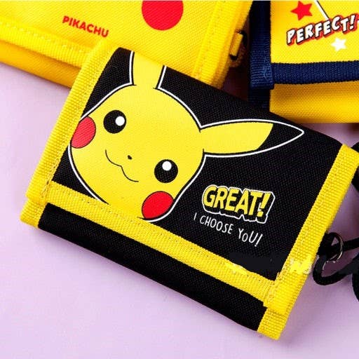 Pokémon Pikachu Velcro Neck Wallet –  Tri-Fold ID Wallet