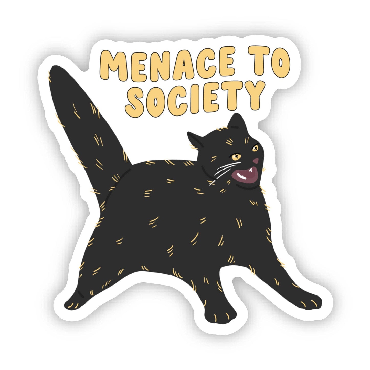 Menace To Society Black Cat Sticker