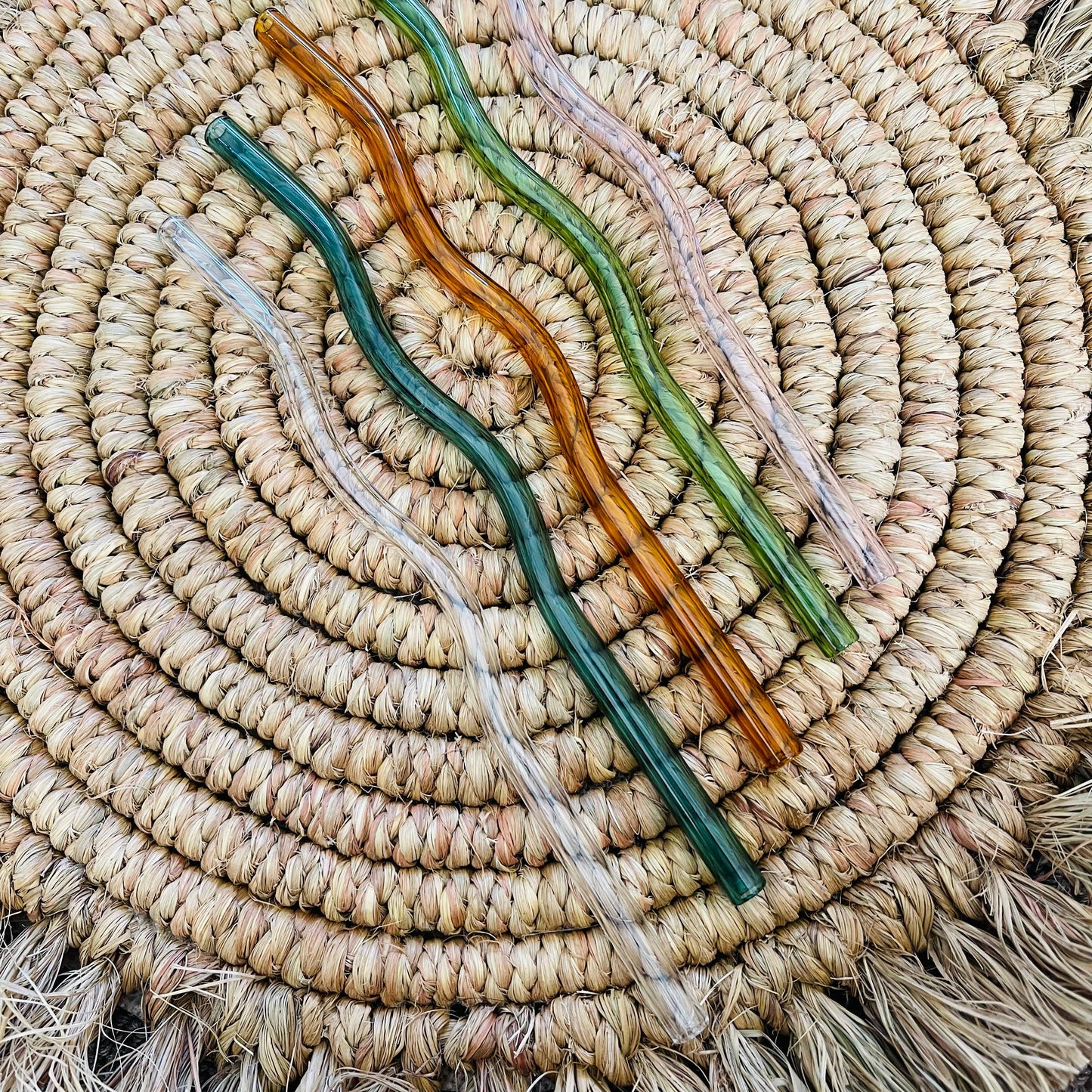 KuriArt Designs - Wavy Reusable Glass Straws