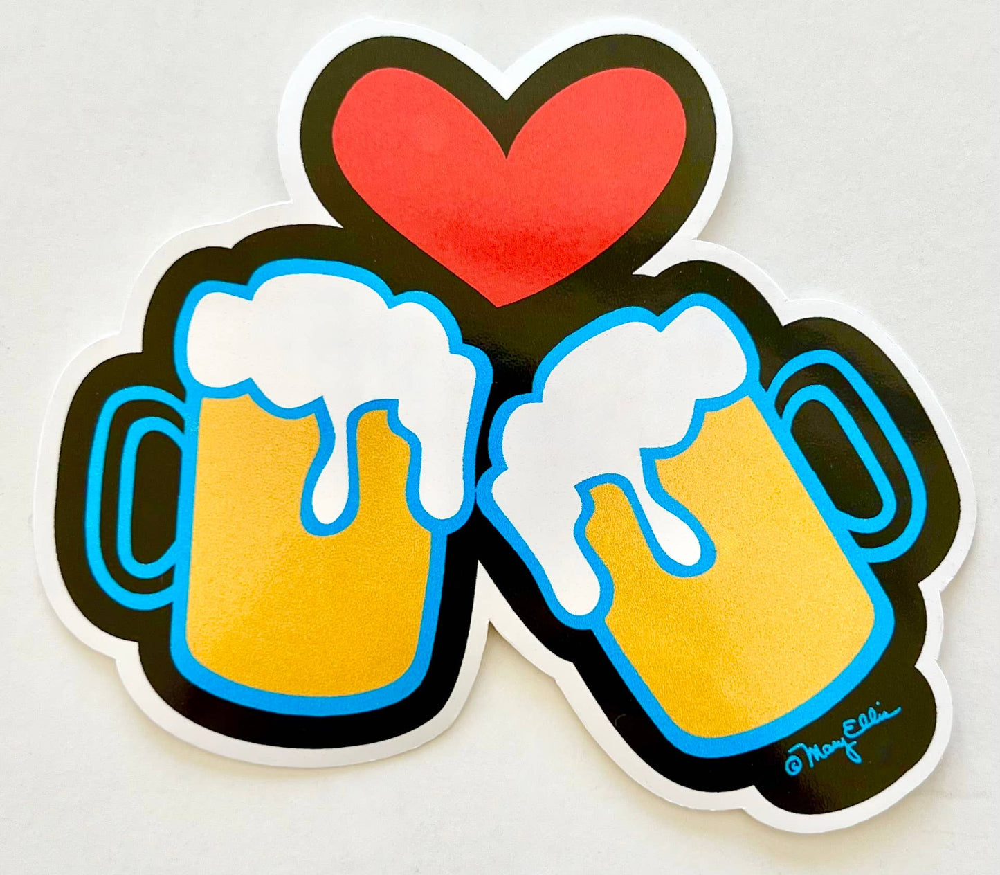 Mary Ellis - Giant Sticker Heart Beer Love