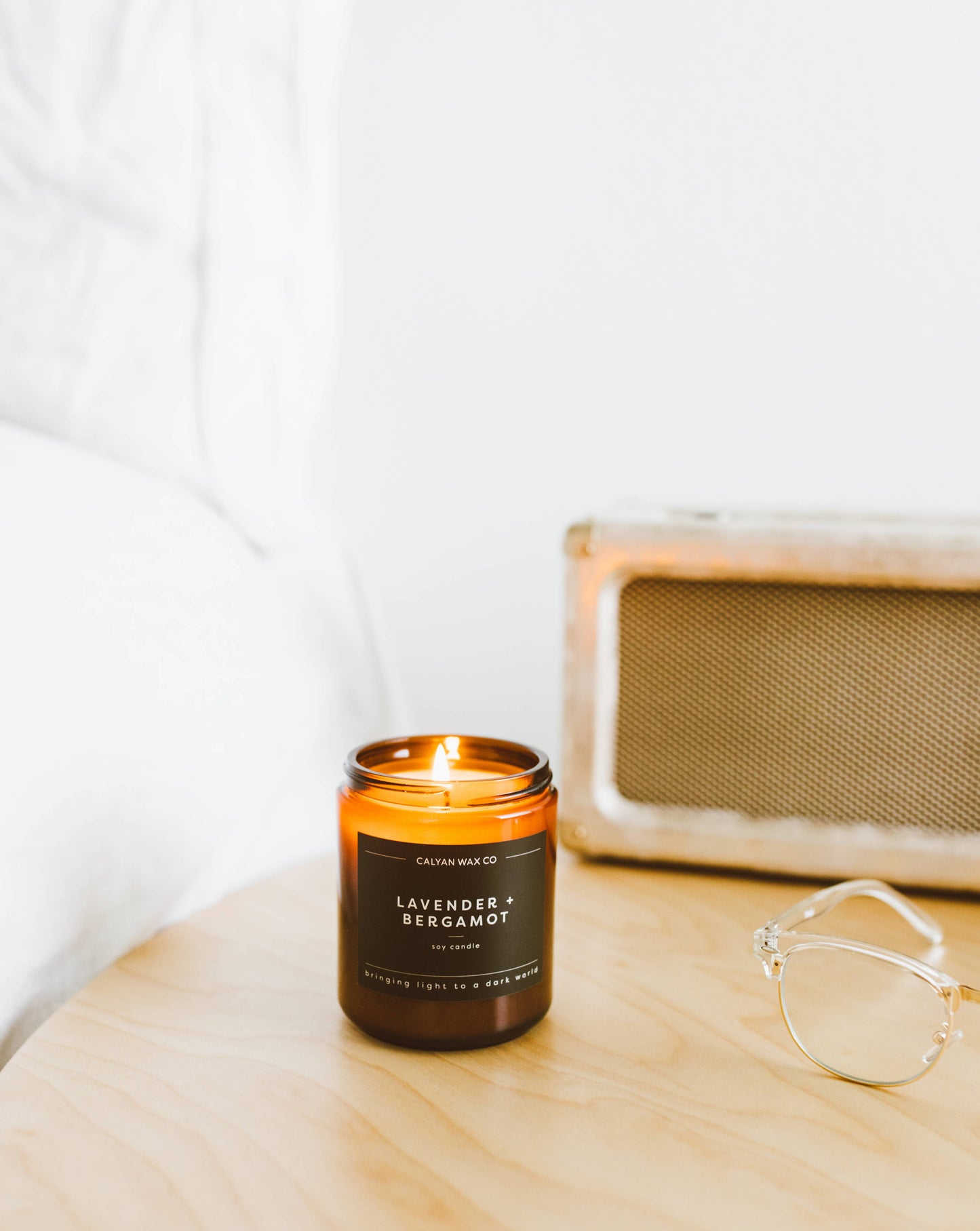 Lavender + Bergamot - Amber Jar Soy Candle