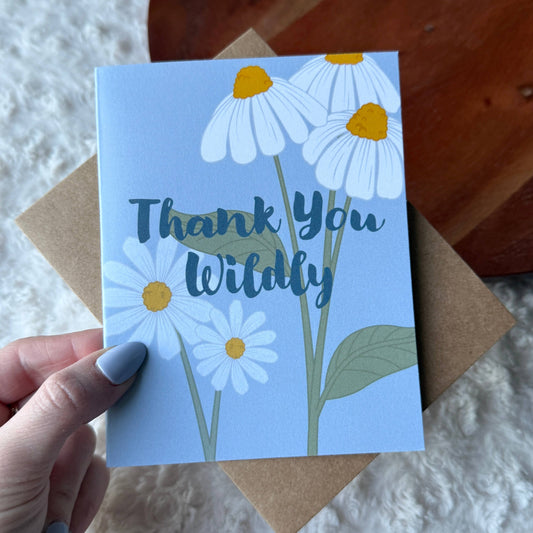 Big Moods - "Thank you wildly" Daisy Flower Heartfelt Card