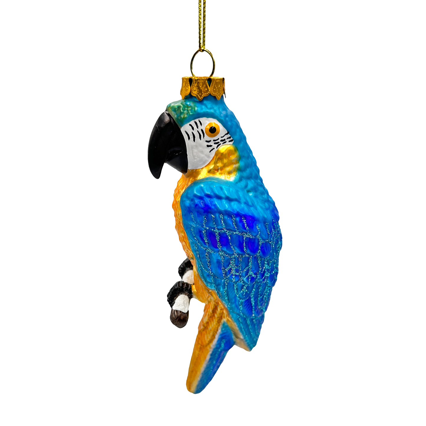 Colorful Parrot Glass Christmas Ornament