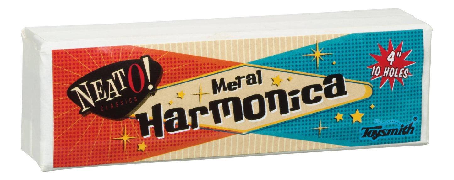 Neato! 4" Metal Harmonica - Retro Classic