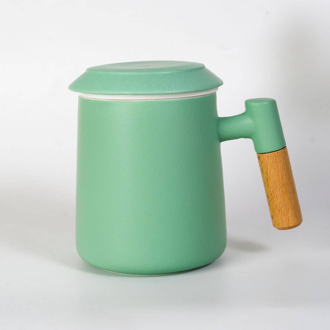 Urban Tokyo - 15oz Tea Mugs with Lid and Infuser for Loose Leaf Tea Mint Green (4/48)