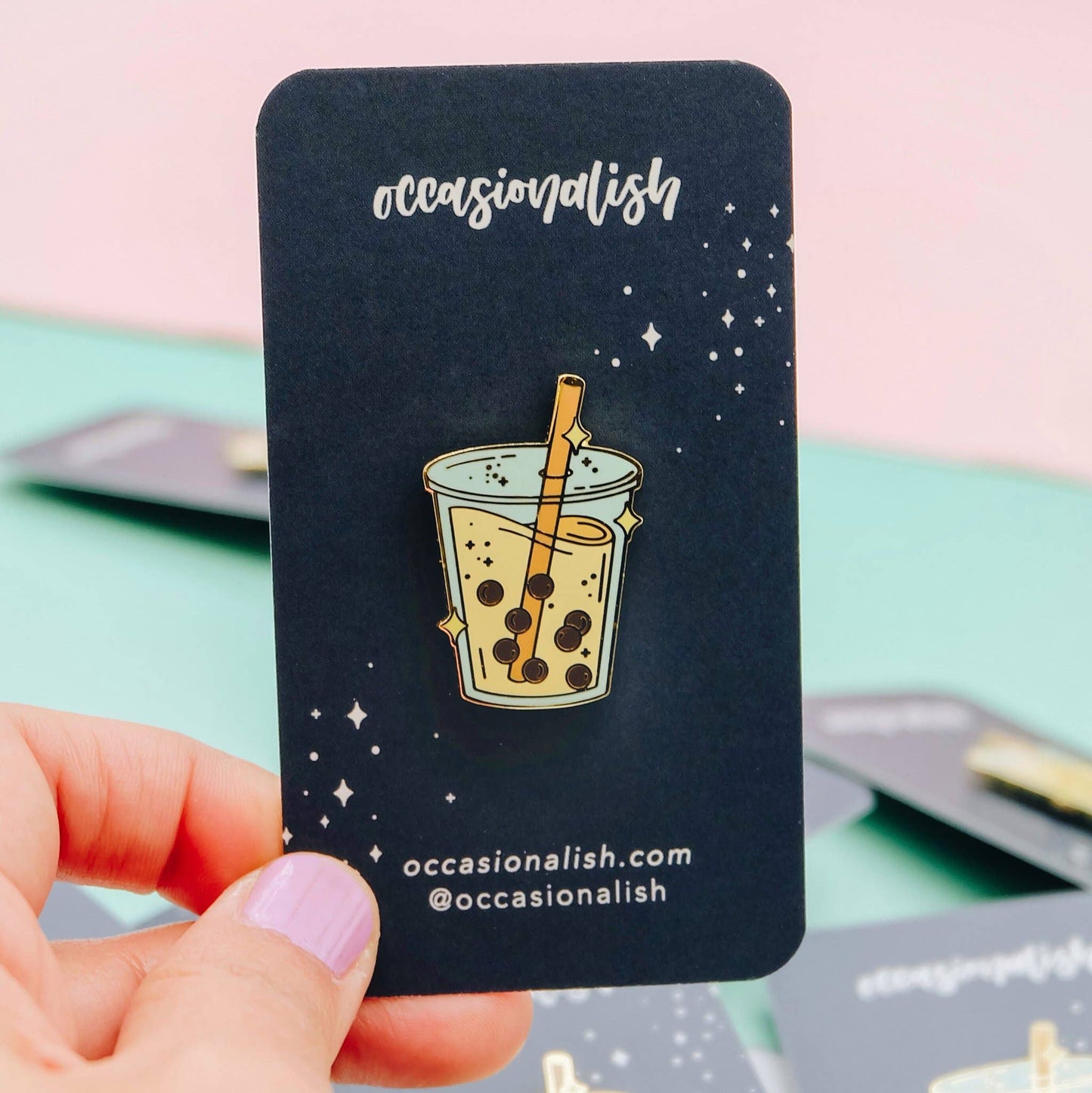 Boba Milk Tea Enamel Pin