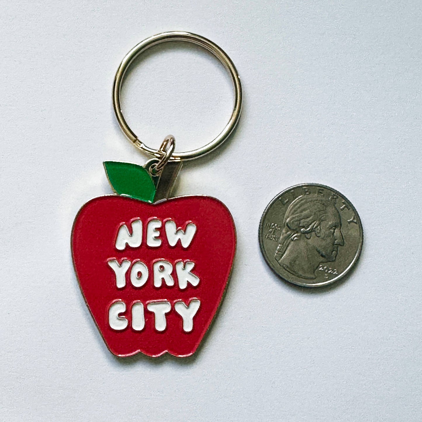 Big Apple Keychain New York City NY Enamel Souvenir