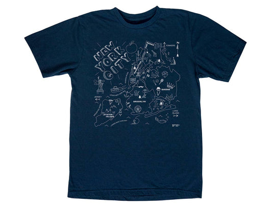 Maptote - New York City Adult Tee - Navy