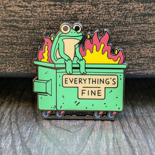 Mimic Gaming Co - Frog Dumpster Fire Hard Enamel Pin - 1.5"