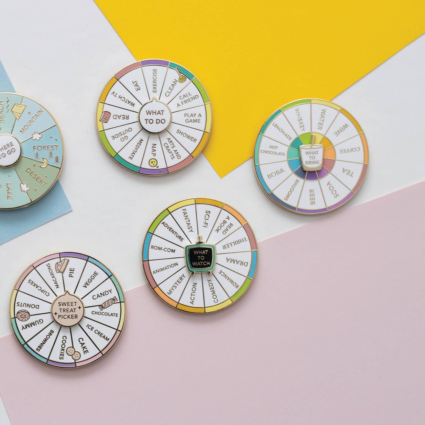 Occasionalish - What To Watch Spinning Enamel Pin, Interactive Pin