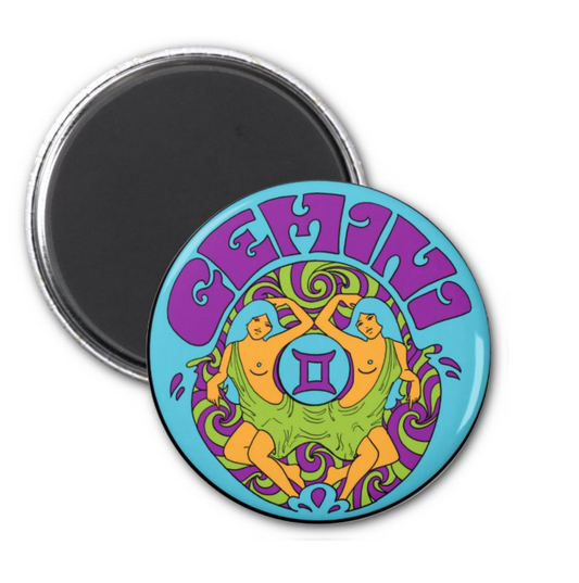 Astral Weekend - Gemini Zodiac Metal Magnet