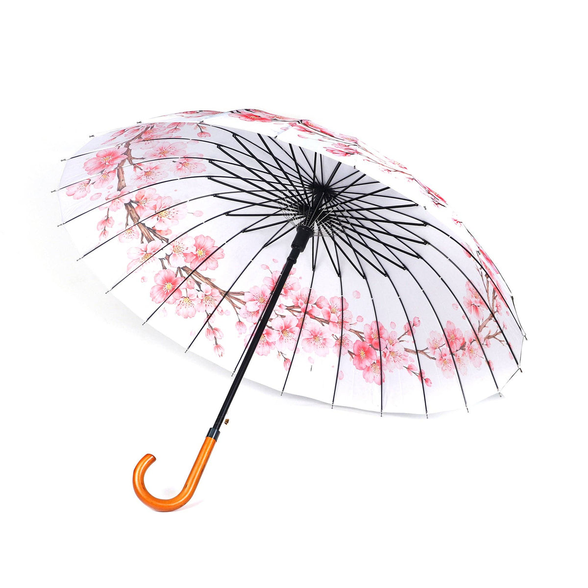 Windproof 24 Ribs Japanese Sakura Cherry Blossoms Design Umbrella (1/12)