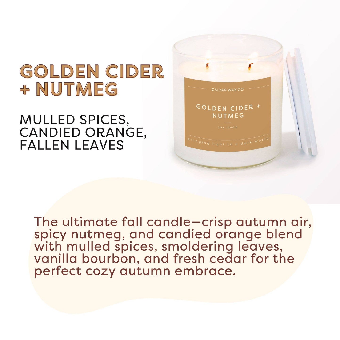 Golden Cider + Nutmeg - Clear Glass Tumbler Soy Candle