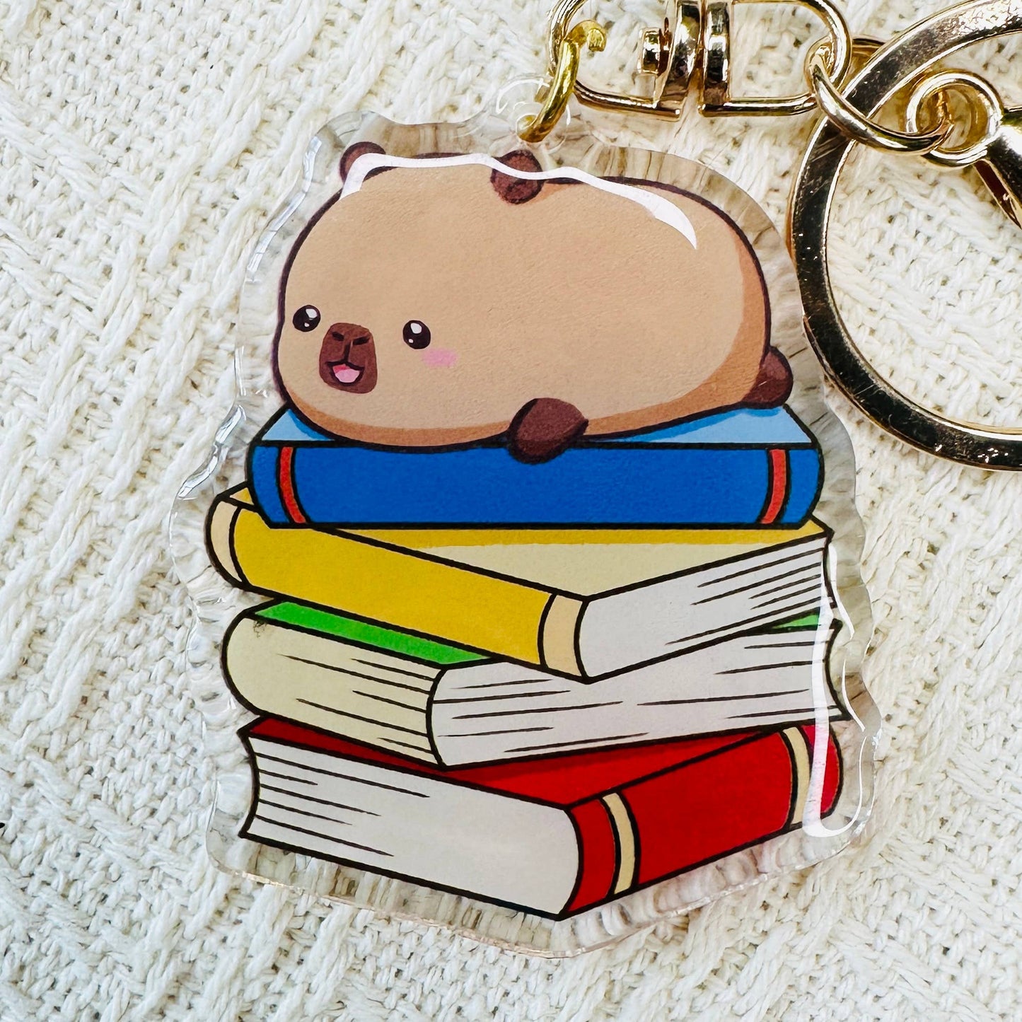 CapyFun - Capybara Acrylic Keychain Cute Kawaii Dumpling Boba Tea Coffee Ice Cream Reading Orange Ramen Foodie Hot Pot Holiday Gift For Her