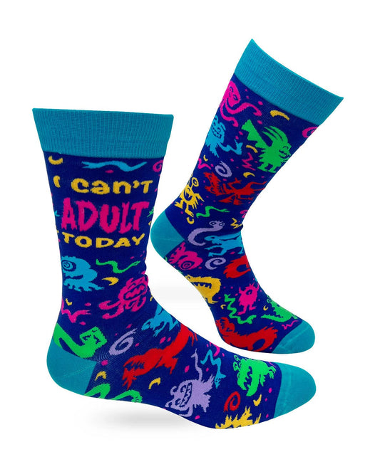 I Can’t Adult Today Men's Novelty Crew Socks